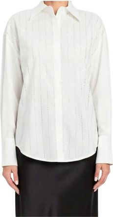Twinset Overhemden, Dames, Wit, S, Camicia con strass