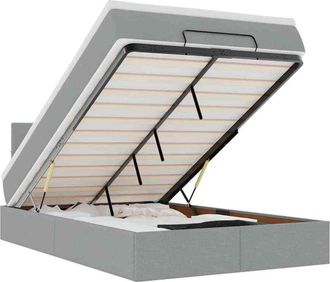 vidaXL Cama Otomana Con Colch&oacute;n Gris Claro 120x190 Cm Tela Vidaxl