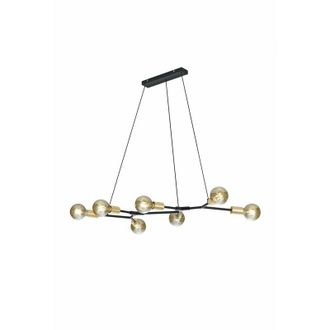Trio Minimal Suspension Chandelier 7 Luces Cross Black And Gold Lighting