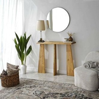 Dmora Consola Arcturus, Mesa Multiusos, Gabinete De Soporte, Escritorio De Pasillo, 100x28h83 Cm, Roble, Con Embalaje Reforzado - Dmora