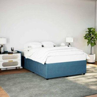 vidaXL Estructura De Cama De Terciopelo Azul 160x200 Cm Vidaxl