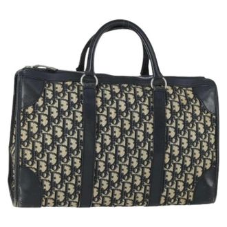 Dior Pre-owned Handbags, female, Blue, Size: ONE SIZE Pre-owned Trotter Canvas Hand Bag