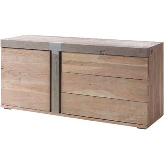 Massivmoebel24 AMSTERDAM 110 Credenza in legno di acacia - laccato / natur 160x45x75