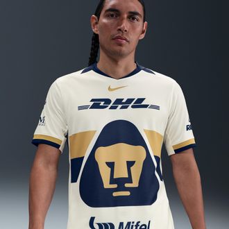 Nike Pumas UNAM 2025/26 Stadium Home Nike Mens Dri-FIT Soccer Replica Jersey in White | HJ4595-134