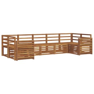 vidaXL Conjunto De Sof&aacute; Seccional 7 Pcs Natural Vidaxl
