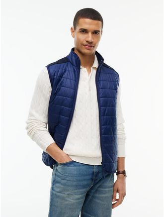 Tommy Hilfiger Mens Mixed-Media Performance Vest - Carbon Navy - L