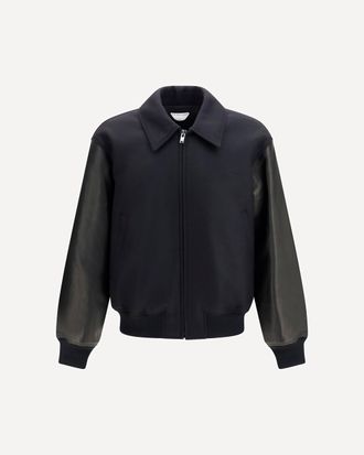 Bottega Veneta Giacca in lana e pelle Man 48