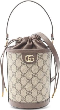 Gucci Borsa a secchiello Ophidia GG Supreme mini anni 2020 - Marrone