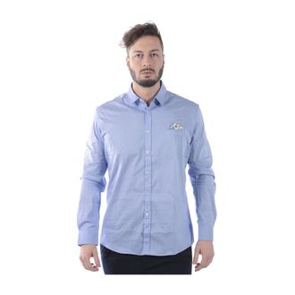 Daniele Alessandrini Overhemden, Heren, Blauw, M, Katoen, Zak Overhemd