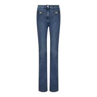 Elisabetta Franchi Flared Jeans, female, Blue, Size: W26 Flared Jeans