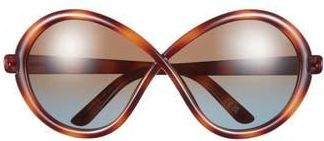 Tom Ford 68mm Gradient Butterfly Sunglasses in Blonde Havana /Gradient Brown at Nordstrom Rack