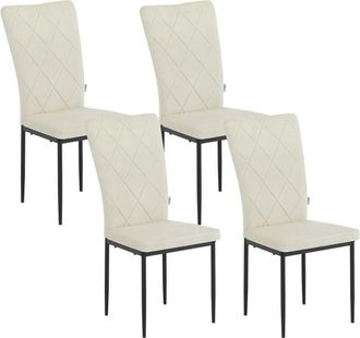 Woltu Juego De 4 Sillas De Comedor. Sillas De Cocina Con Respaldo Alto. Sillas De Sal&oacute;n Acolchadas Con Patas De Metal Y Tapicer&iacute;a De Terciopelo. Gris Oscuro