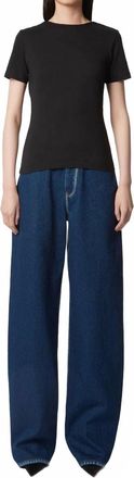 Nina Ricci Denim Boyfriend Pant In Bleu Fonce