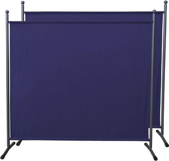Quick-Star 2 Stück Paravent 180 x 178 cm Stoff Raumteiler Groß Stellwand Trennwand Balkon Sichtschutz Blau