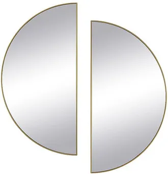 Vente-Unique Juego de 2 espejos semicirculares design de metal - Ancho 50 x Alt. 100 cm - Dorado - GAVRA