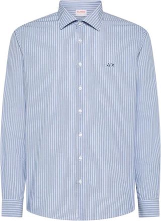 Sun 68 Casual Shirts - Heren - Casual Overhemden - Blauw - L - Katoen - Overhemden