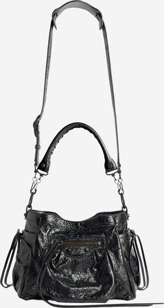 Balenciaga Womens Bucket Bag Le City Leather Black Domesticated Lamb Shoulder