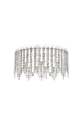 Netlighting Belize 6 Light LED Flush Ceiling Light Chrome Crystal Ceiling Light in Grey