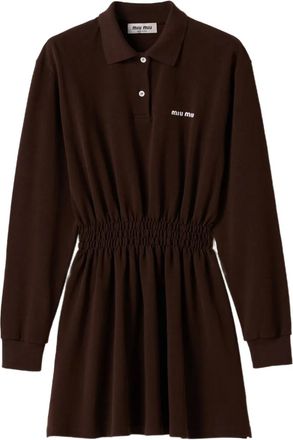 Miu Miu Abito con ricamo - Marrone