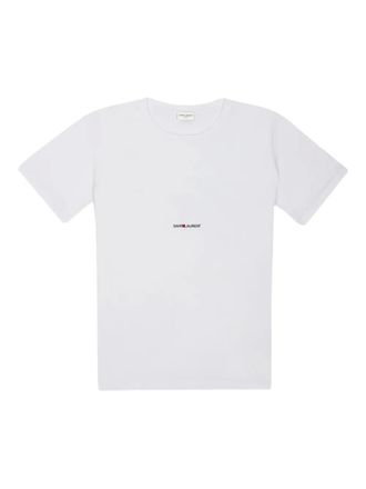 Saint Laurent logo-detail T-shirt - women - Fabric - L - White