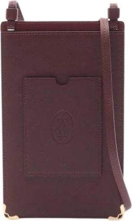 Cartier Pre-owned Cross Body Bags, female, Red, Size: ONE SIZE Pre-owned Vintage Leather Crossbody Bag
