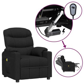 vidaXL Sill&oacute;n De Masaje El&eacute;ctrico Tela Negro Vidaxl