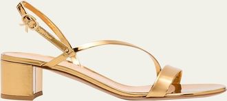 Gianvito Rossi 45mm Betsy Metallic Leather Sandals
