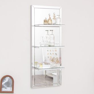 Melody Maison Mirrored Wall Mounted Shelving Unit in Clear