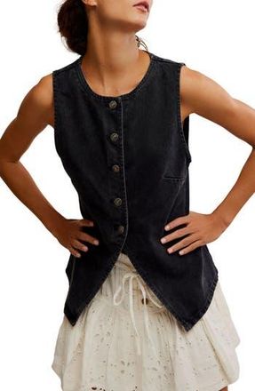 Free People Aimee Denim Vest in Black at Nordstrom Rack, Size X-Small