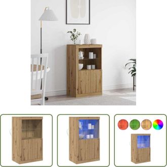 vidaXL vidaXL Mobili moderni - Madia LED Rovere artigianale 60,5 x 37 x 100 cm
