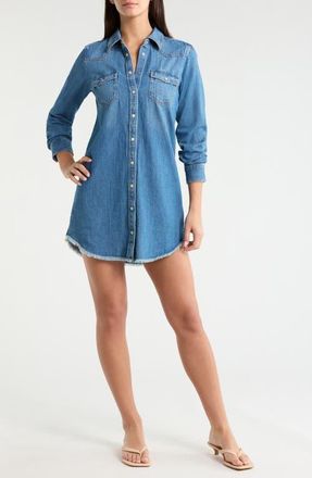 Lucky Brand Long Sleeve Denim Shirtdress in Take Out Wash at Nordstrom, Size Xx-Large