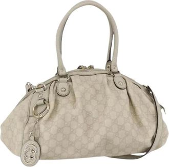 Gucci Pre-owned Handbags, female, Beige, Size: ONE SIZE Pre-owned Vintage Canvas Handbag