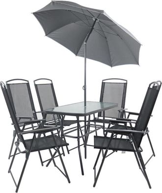 ebuy24 Vcm 7 Pcs Conjunto De Muebles De Jard&iacute;n Grupo De Asientos Grupo De Comedor 1xmesa, 6x Sillas Mesa Dimensiones Aprox. Al. 70 X An. 110 X P. 55 Cm Juego