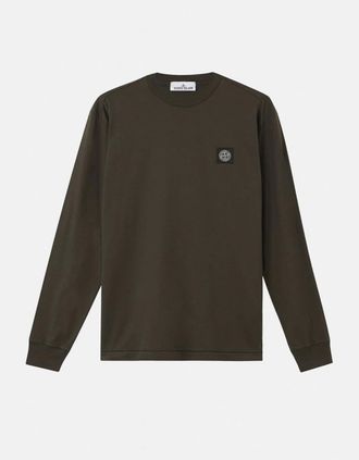 Stone Island Mens PATCH LOGO 2100031 LS T SHIRT - Grey - Size: 38