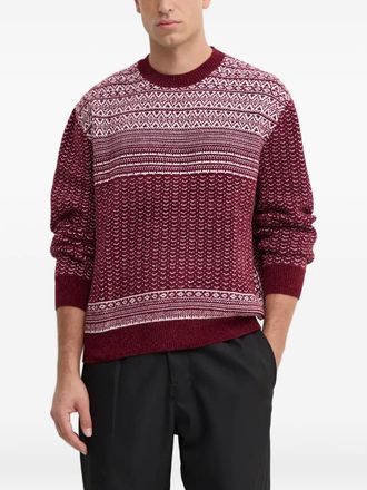 A|X Armani Exchange Trui met patroon en ronde hals - Rood