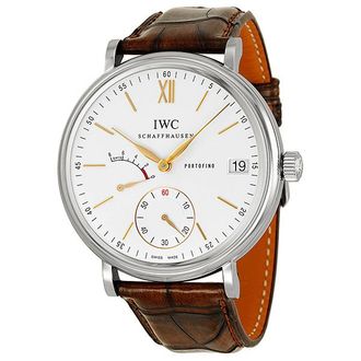 IWC Pre-owned IWC Portofino Hand Wound Eight Days Hand Wind Silver Dial Mens Watch IW510103
