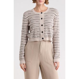 Splendid Stripe Cardigan in Beige/Black Stripe at Nordstrom Rack, Size X-Large