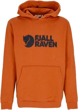 Fj&auml;llr&auml;ven Terracotta Brown Logo Hoodie - Heren - Hoodies - Bruin - S - Katoen - Hoodies & sweatvesten