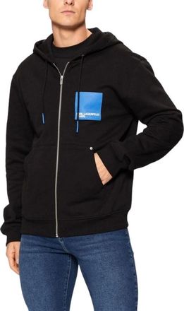 Karl Lagerfeld Box Logo Zip-up Hoodie - Heren - Vesten met rits - Zwart - M - Katoen - Hoodies & sweatvesten