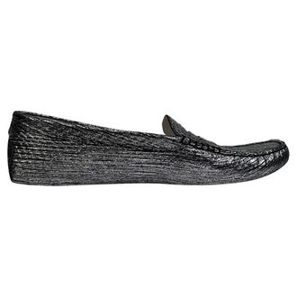 Tod's TodS Pre-owned Womens Metallic-Accent Loafers in Silver Leather - Size EU 42