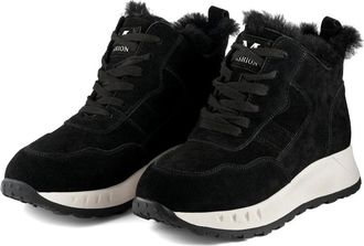Cesare Gaspari Schoenen, Dames, Zwart, 37 EU, Leer, Platte Zool Winterlaarzen