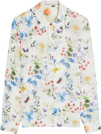 Alice & Olivia Willa Floral Print Silk Shirt - Multicoloured - S (UK8-10 / S)