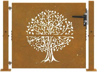 vidaXL Puerta De Jard&iacute;n Acero Corten Dise&ntilde;o &Aacute;rbol 105x105 Cm Vidaxl