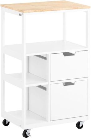 SoBuy Carro de almacenamiento con 2 cajones y 3 estantes 52 x 36 x 89 cm