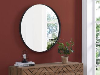 Vente-Unique Round Wall-Mounted Mirror - D 80 Cm - Metal - Black - JAFFREL