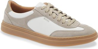 BOSS Kieran Low Top Racing Sneaker in Medium Beige at Nordstrom, Size 12Us
