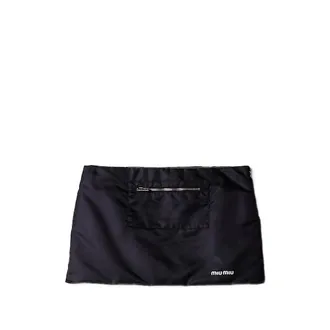 Miu Miu Technical Gazar And Fleece Skirt