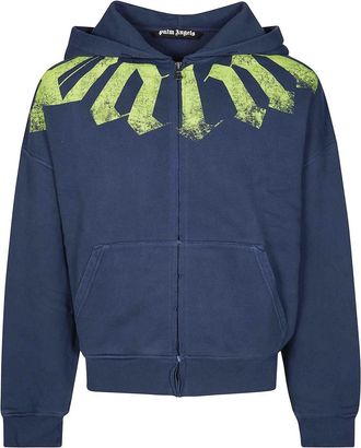 Palm Angels Big Neck Logo Zip Loose Hoody