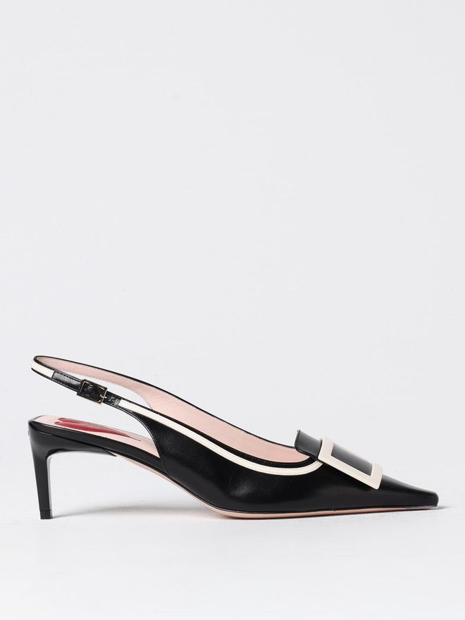 Escarpins Roger Vivier Belle De Nuit - Rouge Et Noir Talons Violets - Taille 35 US 5 - Occasion