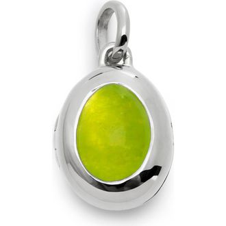 Monica Vinader Birthstone Locket Pendant in Sterling Silver /Peridot at Nordstrom
